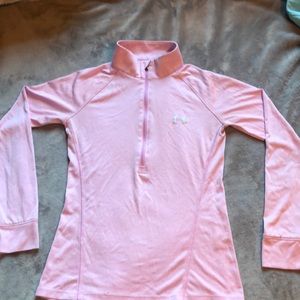 Under armor pink half zip running top